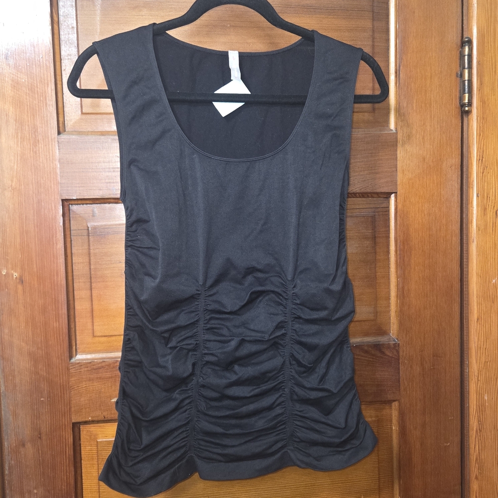 NWT Last Tango Black Ruched Tank Top XL